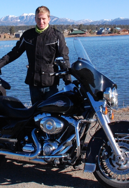 Harry with Harriet the Harley in Colorado